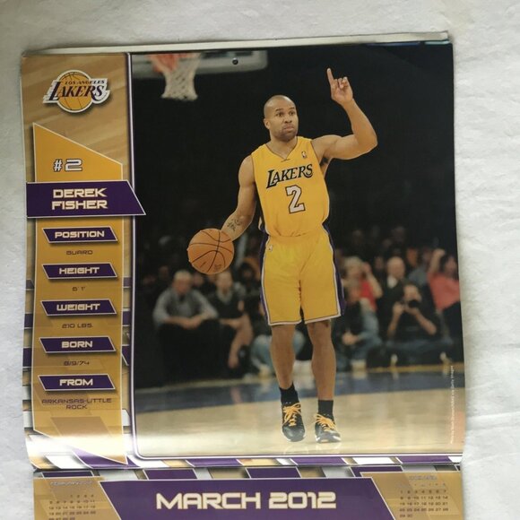 2012 LOS ANGELES LAKERS 12 x 12 WALL CALENDAR - Picture 6 of 12